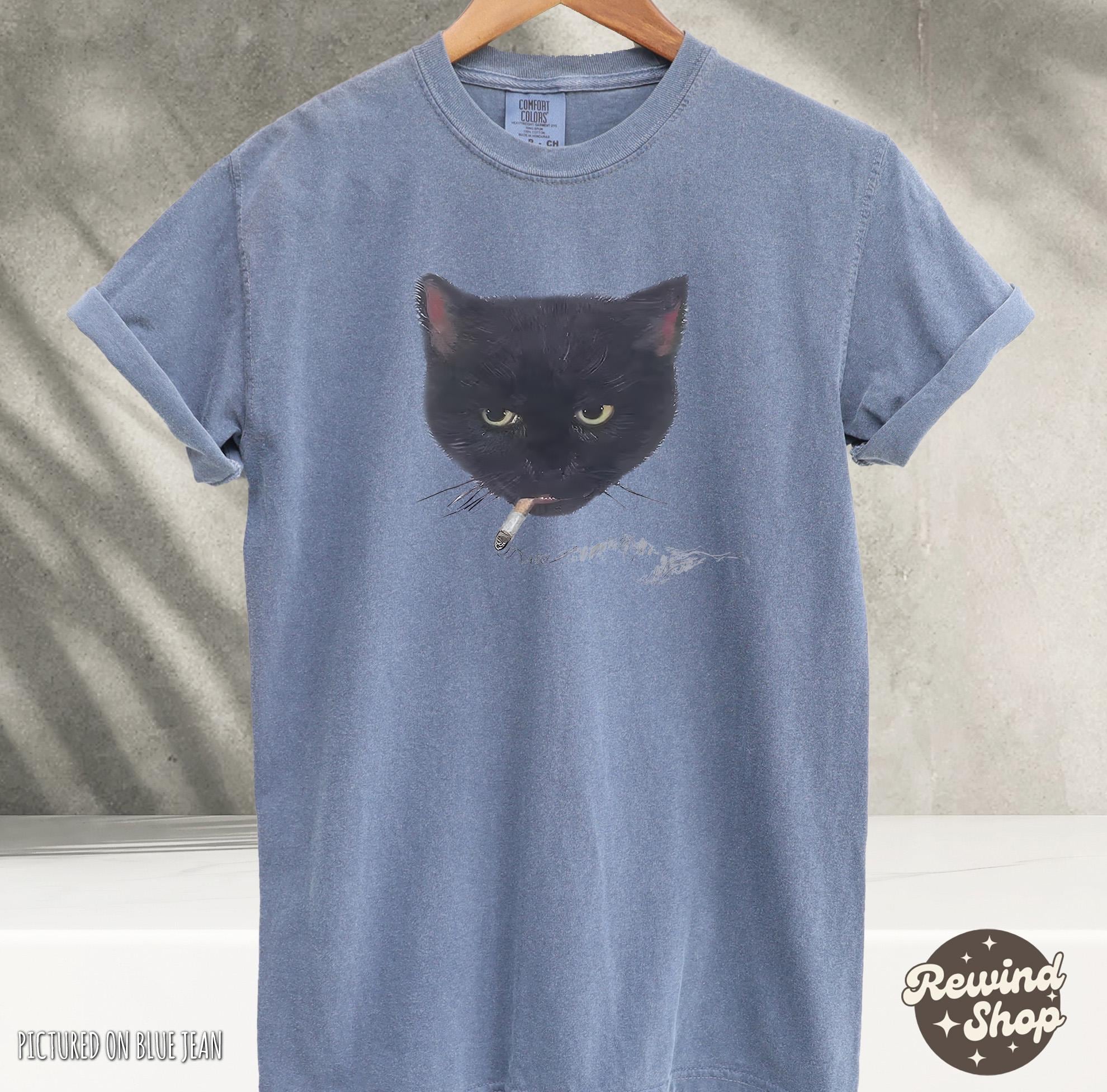 Black Cat Smoking Y2k Kitty Vintage Cat Comfort Colors Alt (3)