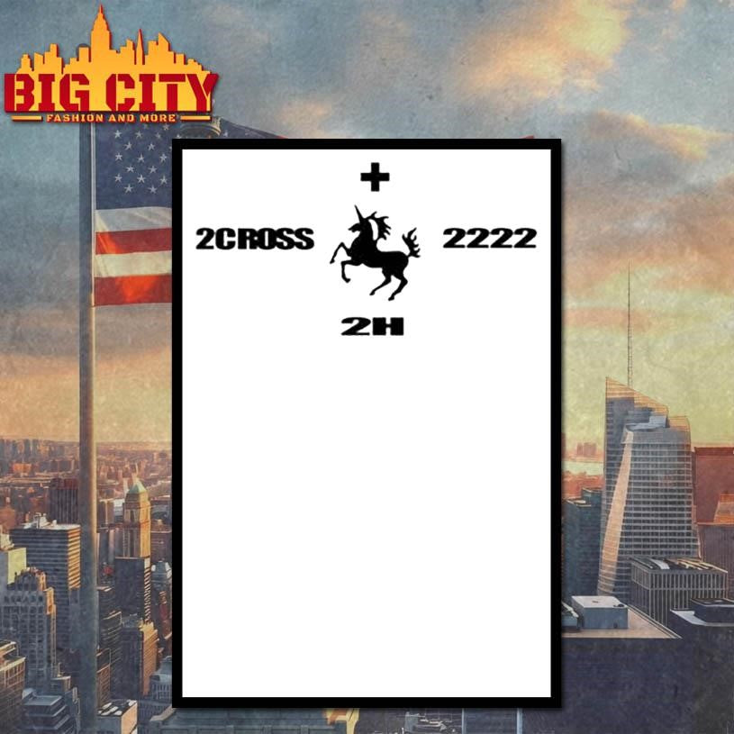 2 Hollis 2H Unicorn White Tee 2 Cross 2222 Shirt