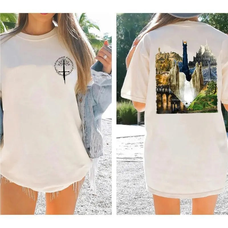 2 Sided Embrace TNF magic FOG Middle Earth with this LOTR-inspired apparel, T-Shirt, Sweatshirt, Hoodie, Comfort Colors