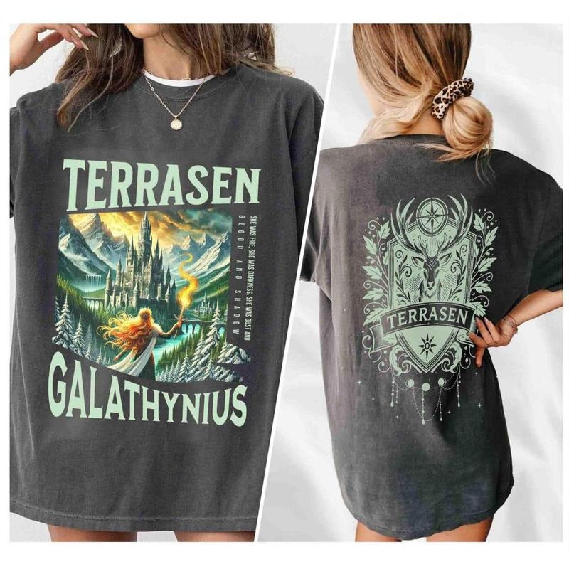 2 Sided, Terrasen shirt, TOG Gift, Throne of Glass, Book Lover Gift Idea, Bookish Gift, Aelin Galathynius, Gift For Him,...