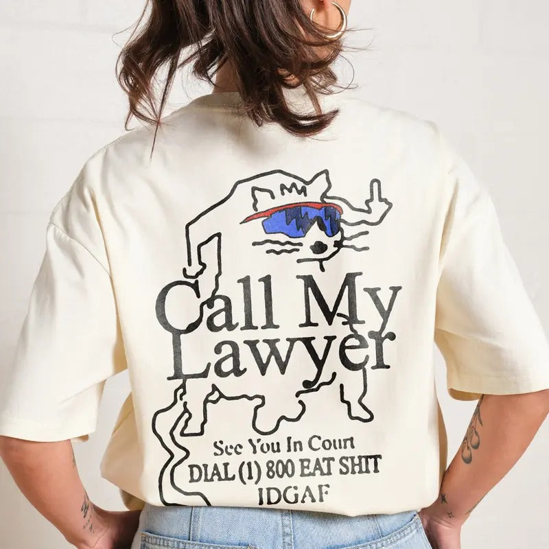 2 Sides CALL MY LAWYER OVERSIZED TEE,Oversized Men Summer Fashion Cotton, Oversized Cotton Menswear, S to 3XL Soft Top...