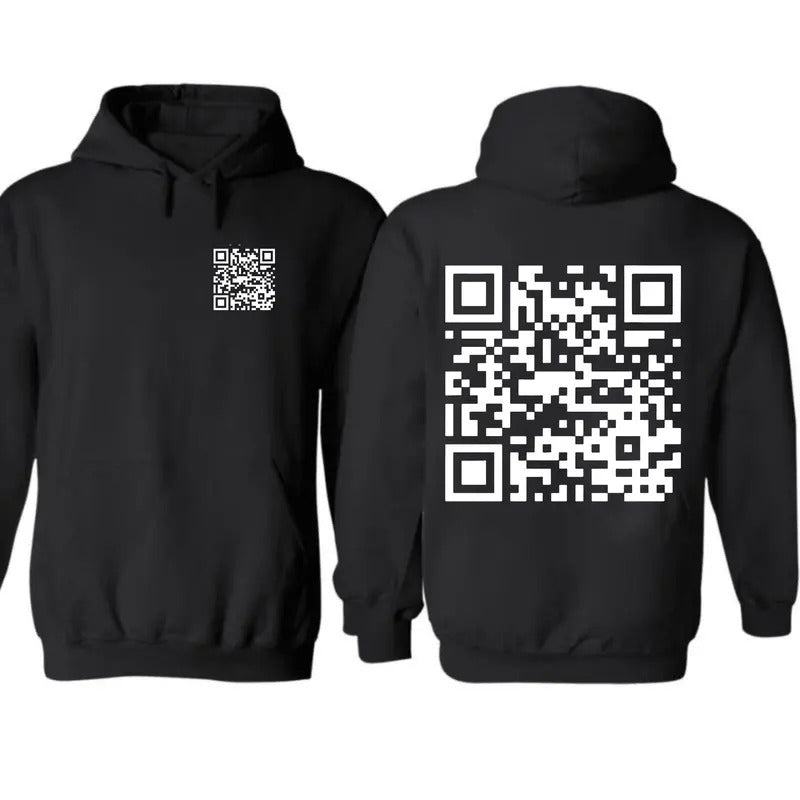 2 Sides Funny FU QR Code Men's Hoodie, QR Code Hoodie, Gifts, Gift For Her, Gift For Him, Classic Fabric Top Unisex...