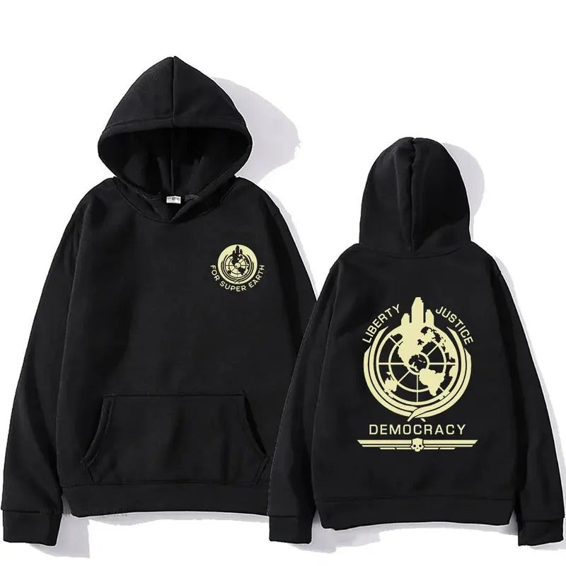 2 Sides Helldivers Game Hoodie, Gift For Fan, Gift For Her, Gift For Him T-Shirts, Sweatshirt | RetroVerseTees.com