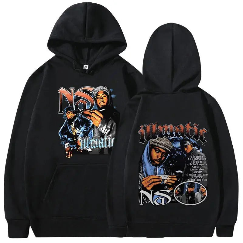 2 Sides Nas Illmatic Hoodie, Gift For Fan, Gift For Her, Gift For Him T-Shirts, Sweatshirt | RetroVerseTees.com