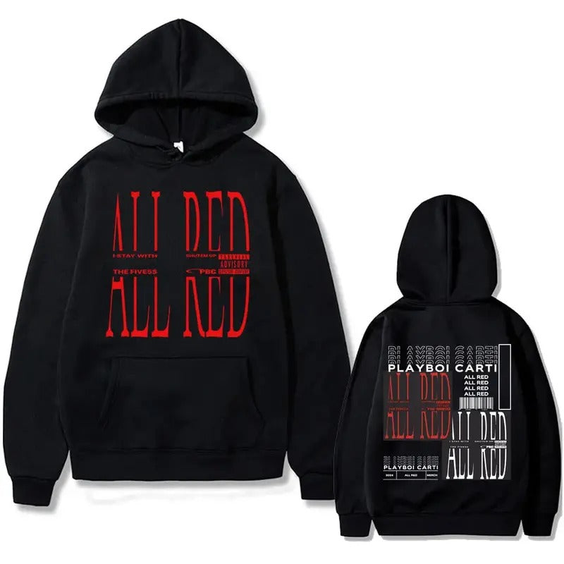 2 Sides Playboi Carti All Red Song Hoodie, Gift For Fan, Gift For Her, Gift For Him T-Shirts, Sweatshirt | RetroVerseTees.com