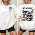 2 Sides Trump QR Code Sweatshirt - Scan for Dancing Trump YMCA Video - Funny Political Gildan 18000 Sweatshirt, Gifts,...