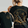 2 slide design,  Read Books Be Kind Stay Weird T-Shirt, Vintage Boho Book Lover T-shirt, Literary Shirt, Book Reader Tee,...