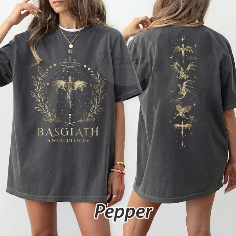 2 slides,  Basgiath War College tshirt, Fourth Wing Shirt, Dragon Rider Shirt, Rebecca Yoros, Fourth Wing, Violet...