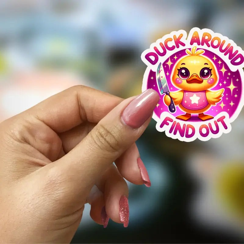 2.5' Duck Around Find Out Stickers 100 pieces Decor Decorative T-Shirts, Hoodie, Sweatshirt | RetroVerseTees.com