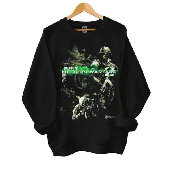 2009 Call of Duty Modern Warfare 2 IW Promo Vintage Y2K Sweatshirt Made Using 100% Us Cotton, Design & Printed In The USA...