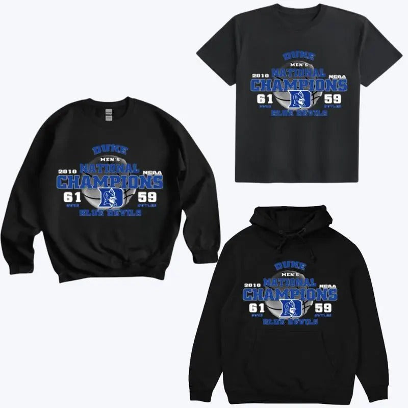 2010 DUKE Spiky hair fighters NCAA National Champions T-Shirt Sweatshirt Hoodie Classic Cotton Sport | RetroVerseTees.com