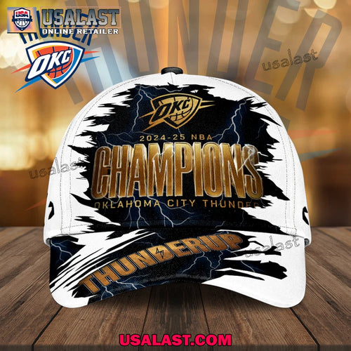 2024-2025 NBA Champions Oklahoma City Thunder White Cap