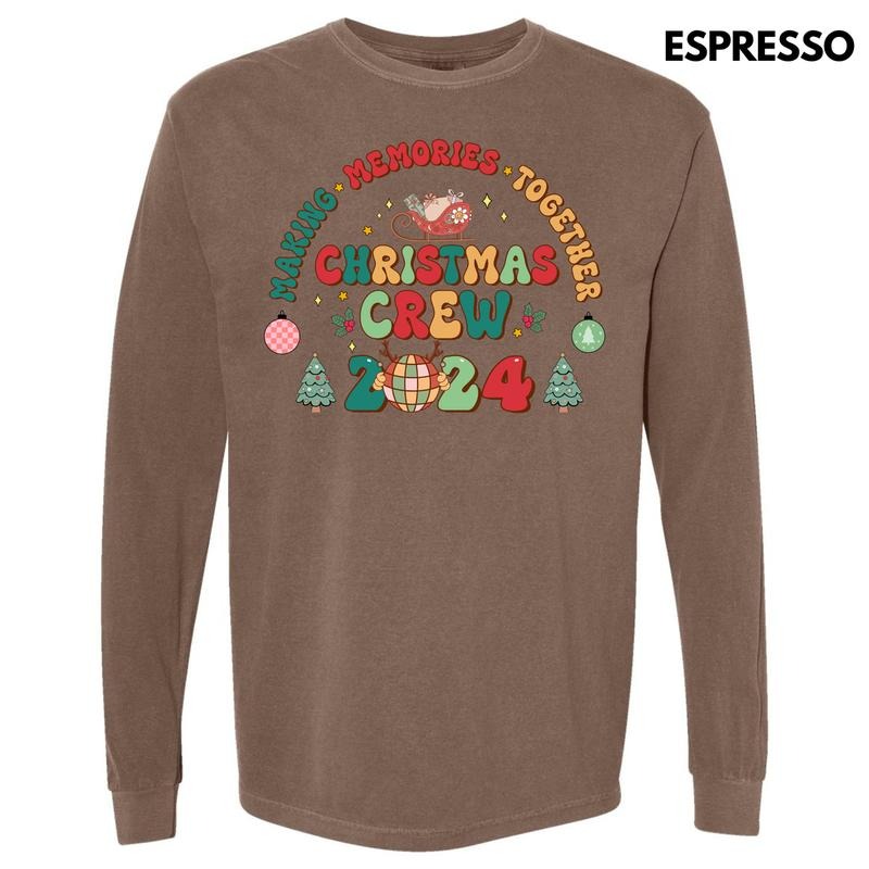 2024 Christmas Crew Long Sleeve Comfort Colors T-Shirt 'NLB' Hoodie, Sweatshirt | RetroVerseTees.com