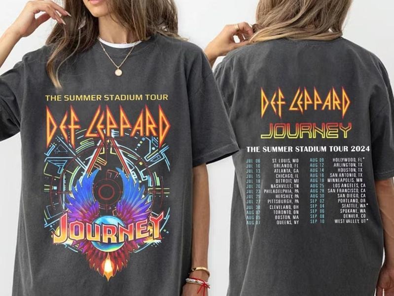 2024 Def Leppard And Journey Summer Stadium Tour Shirt, Def Leppard Fan Shirt Hoodie, Sweatshirt | RetroVerseTees.com