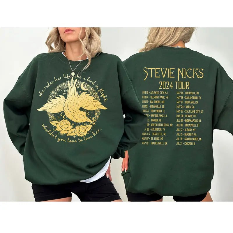 2024 Stevie Nicks Tour Live In Concert Shirt Sweatshirt Hoodie, 2 Side Stevie Nicks 2024 Tour Shirt, Stevie Nicks Concert...