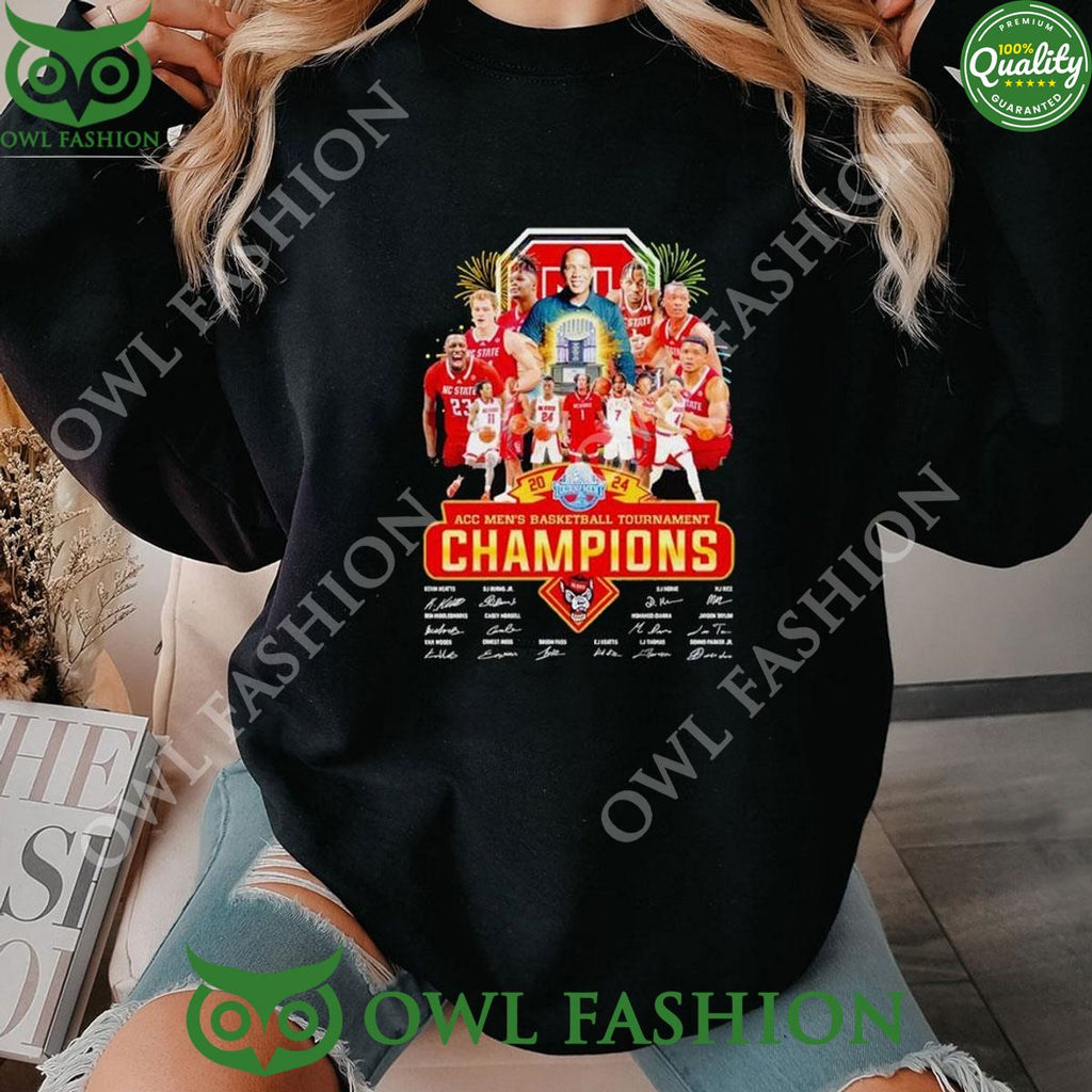 2024 Acc Nc State Wolfpack Men’s Basketball Tournament Champions Signatures Sweatshirt