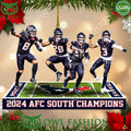 2024 AFC South Champions 4 main players of Houston Texas plastic ornament