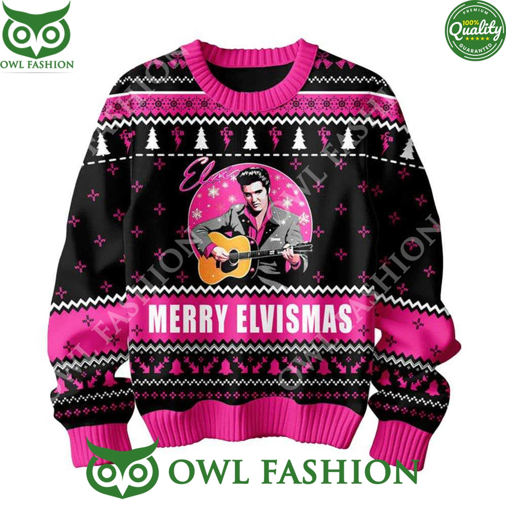 2024 Always Elvis Presley Merry Elvismas Christmas Ugly Sweater