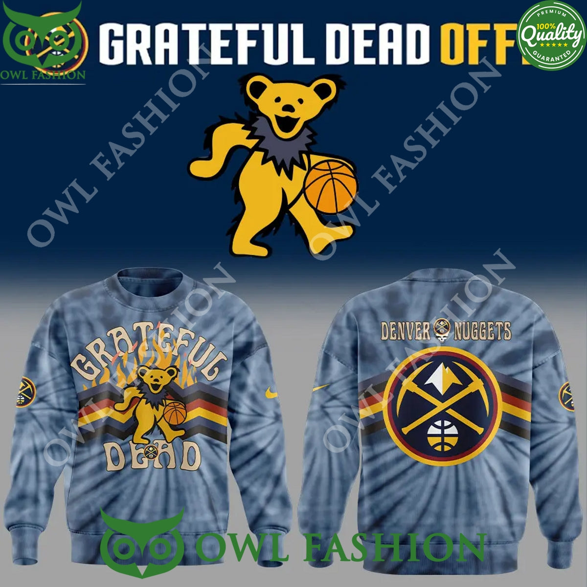 2024 Basketball Denver Nuggets Grateful Dead Night Ugly sweater