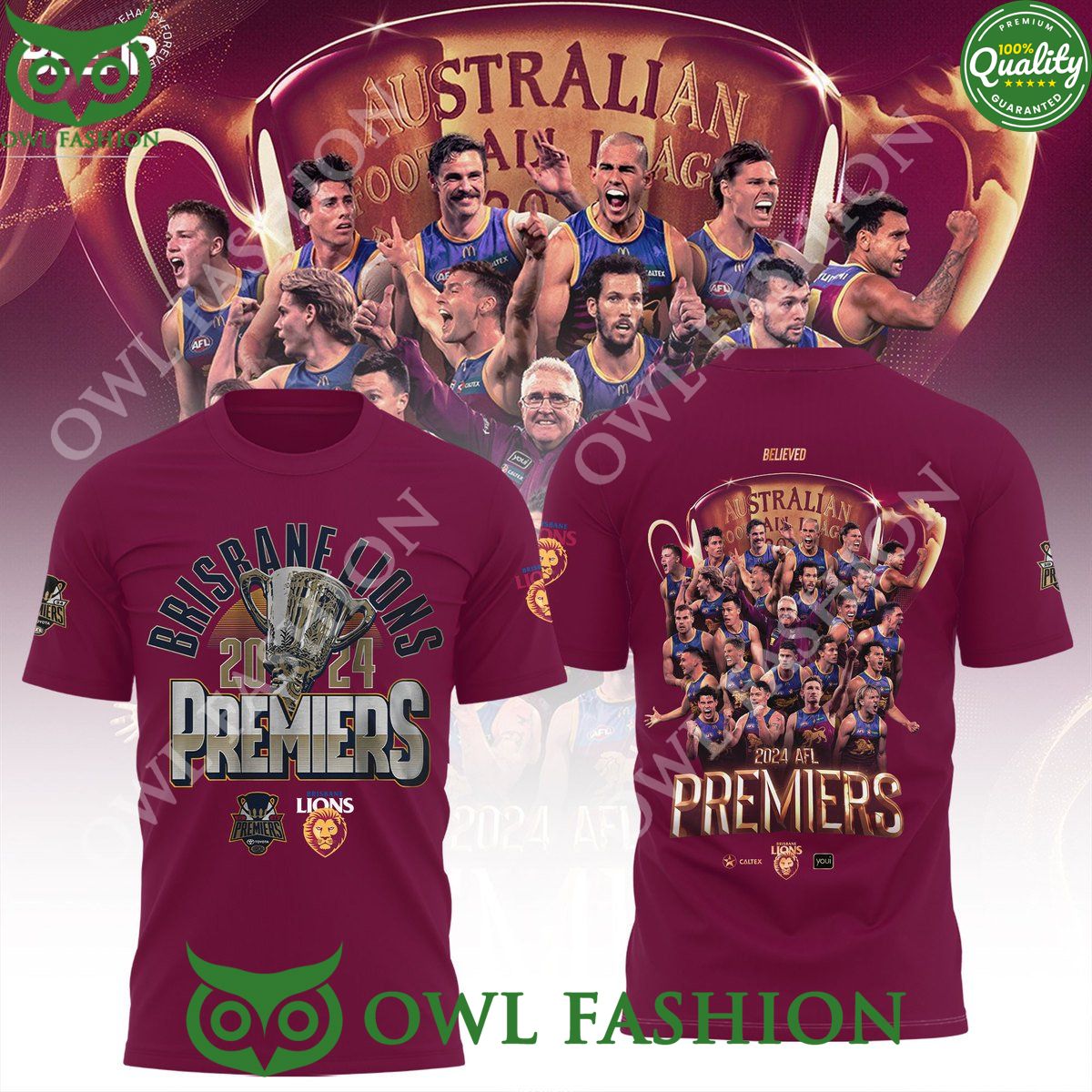 2024 Brisbane Lions AFL Final PREMIERS Champion 3d t Shirt