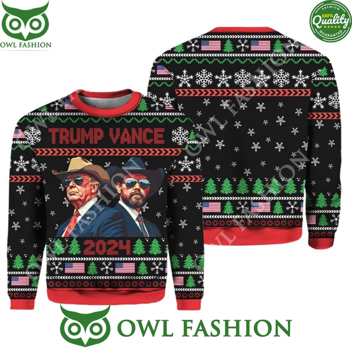 2024 Election Trump Vance Ugly Christmas Sweater