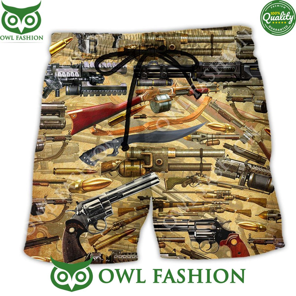 2024 Gun It’s About How To How To Hold It Trendy Aloha Hawaiian Shorts