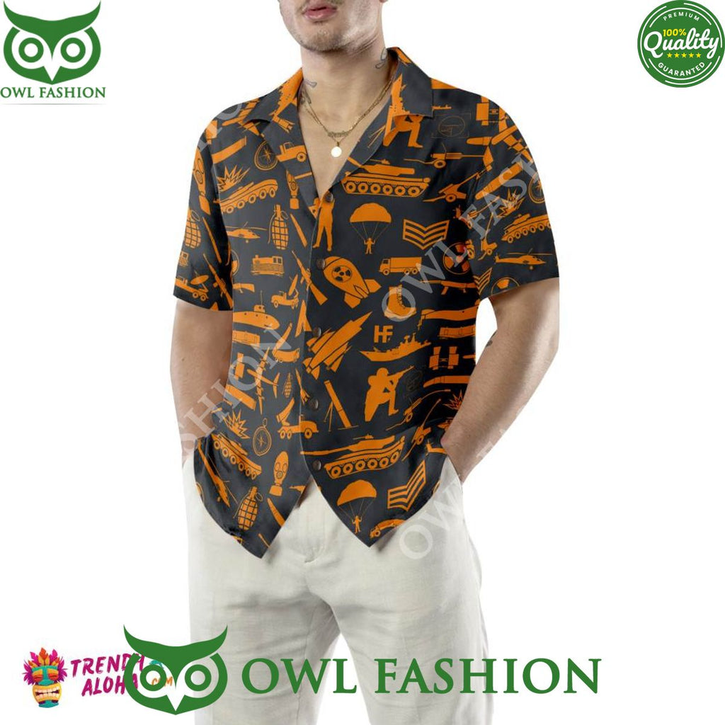 2024 Gun Yellow Pattern Summer Hawaiian Shirt