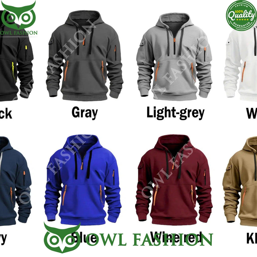 2024 Limited Calgari Hitmen WHL Hockey Game Half zipper hoodie