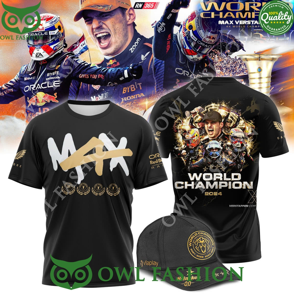 2024 Max verstappen champions World 4 times F1 racing t Shirt