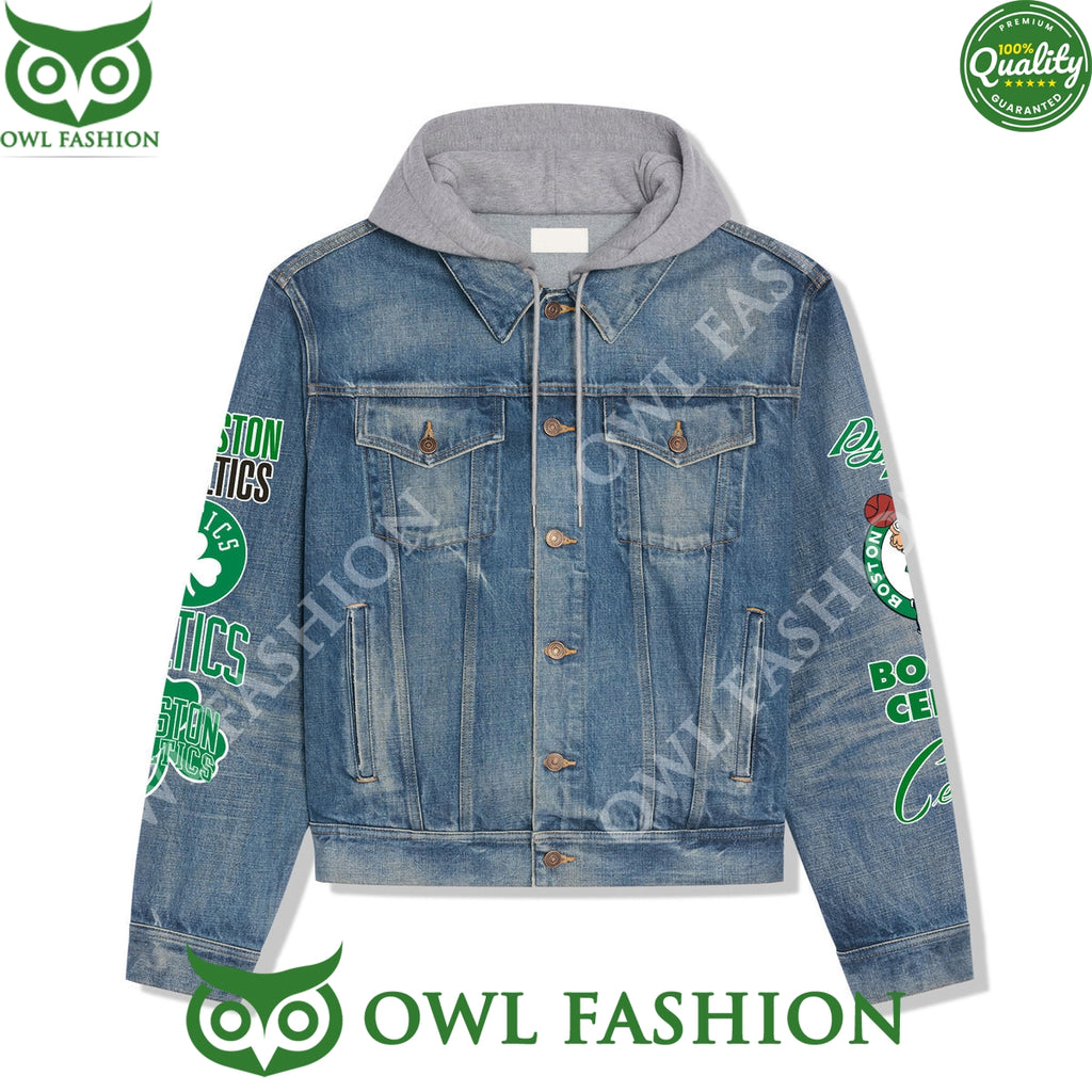 2024 NBA Champions Boston Celtics Logo Denim Jacket