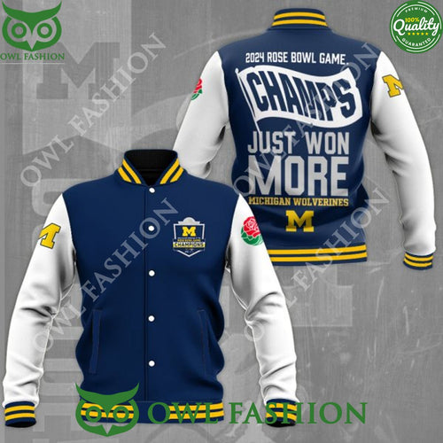 2024 Rose Bowl Game Won more Michigan Wolverines NCAA Football Varsity Jacket