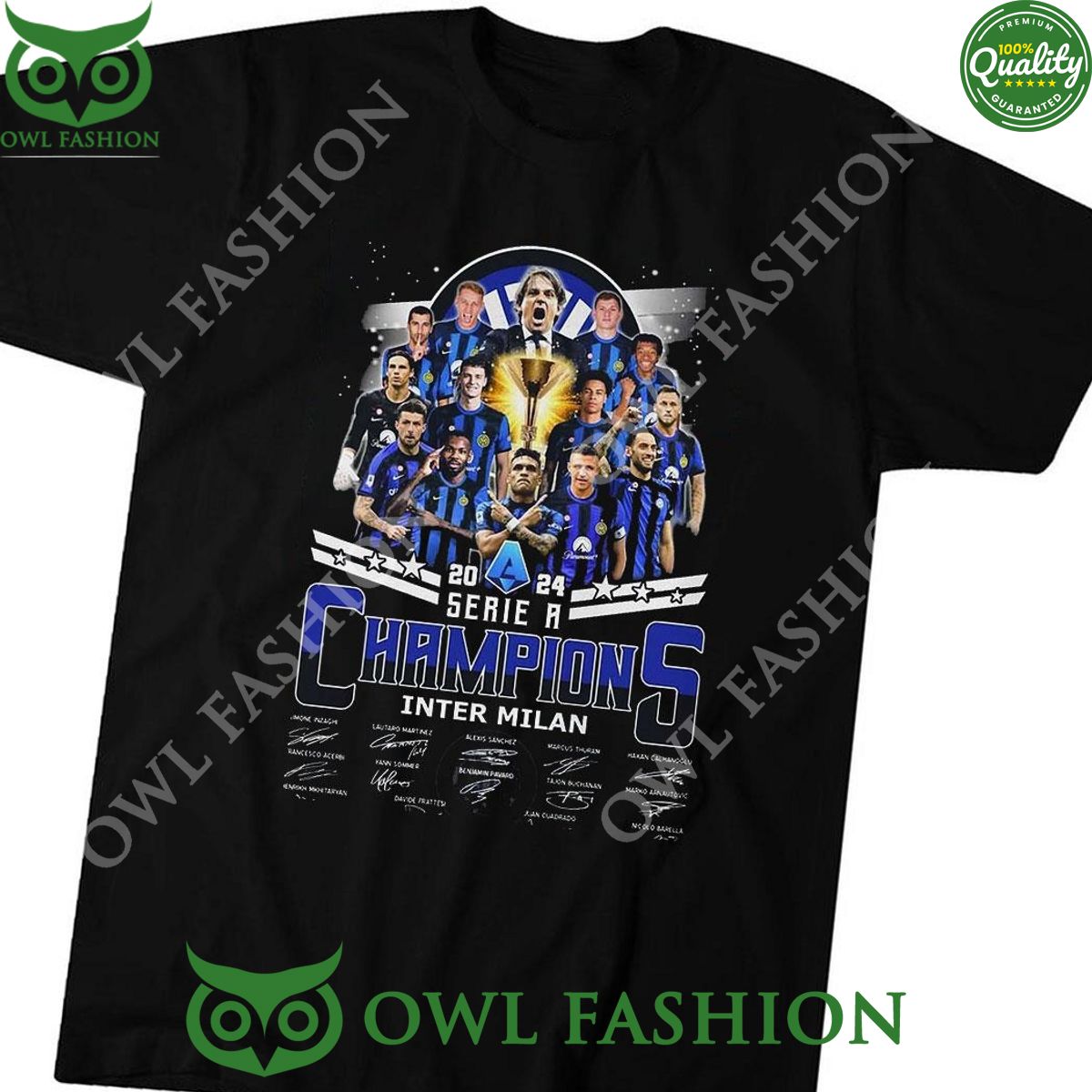 2024 Serie A Champions Inter Milan players sign t shirt