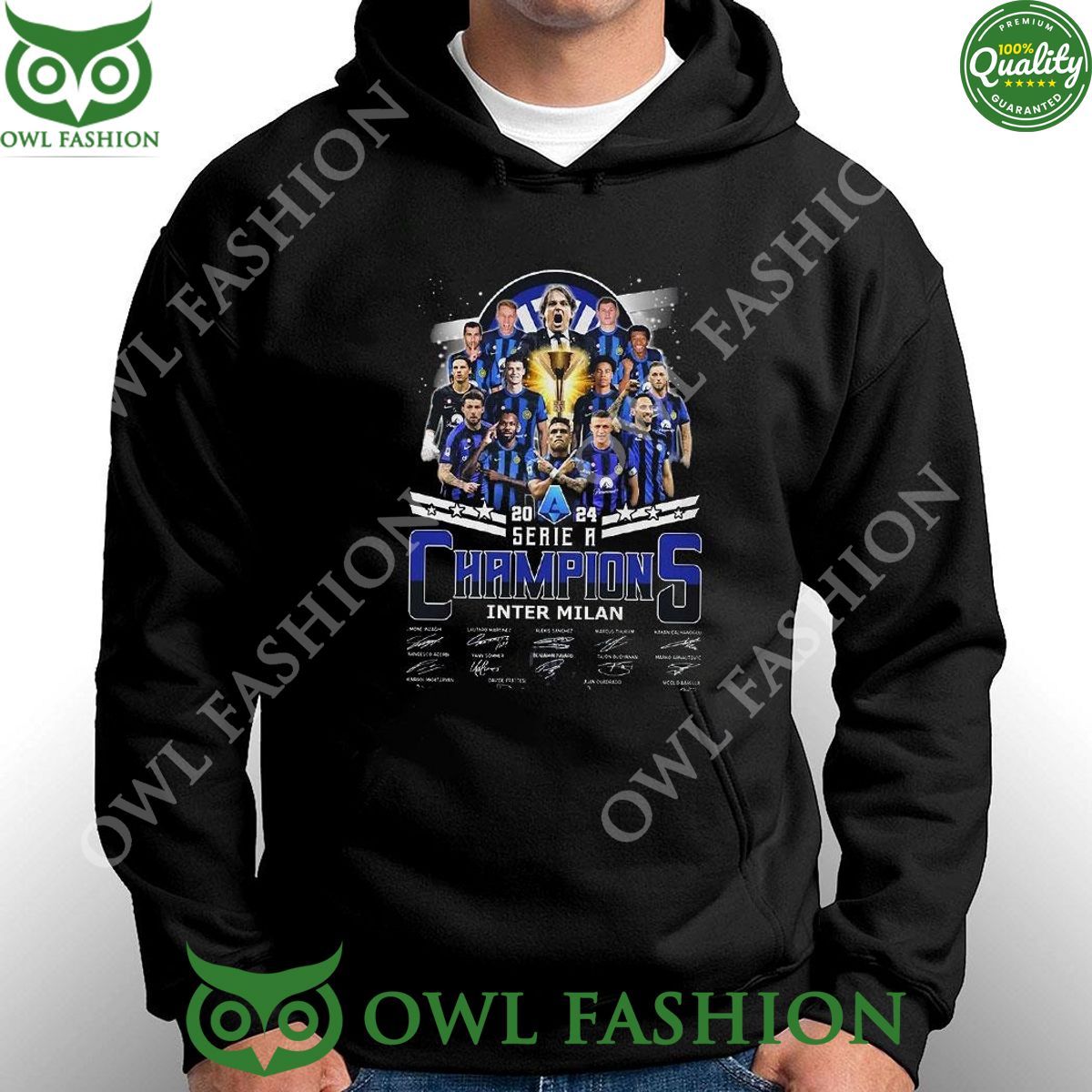 2024 Serie A Champions Inter Milan players sign t shirt