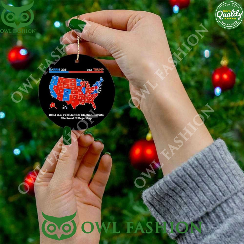 2024 Trump Won Us Presidential Election Results Electoral College Map Ornament
