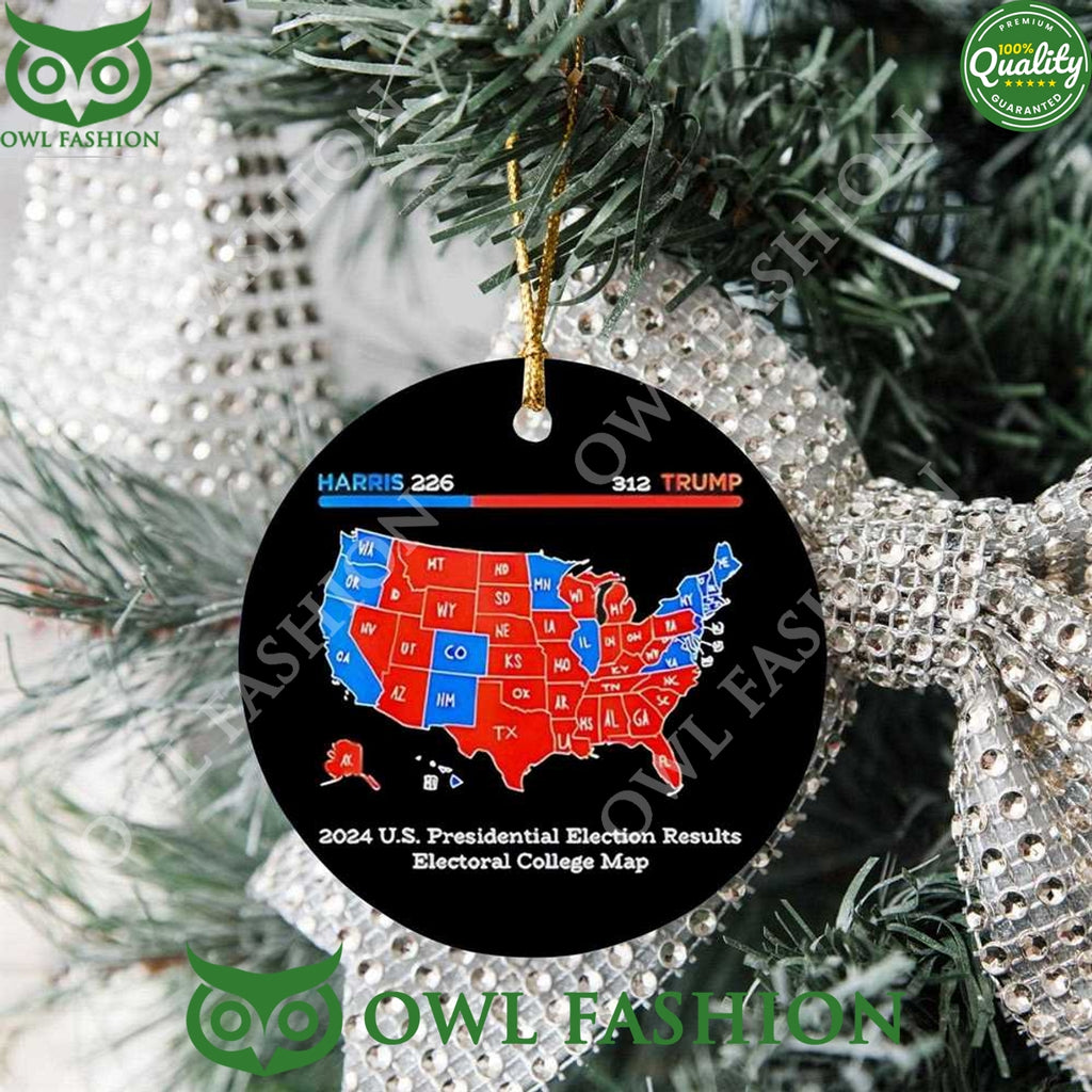 2024 Trump Won Us Presidential Election Results Electoral College Map Ornament
