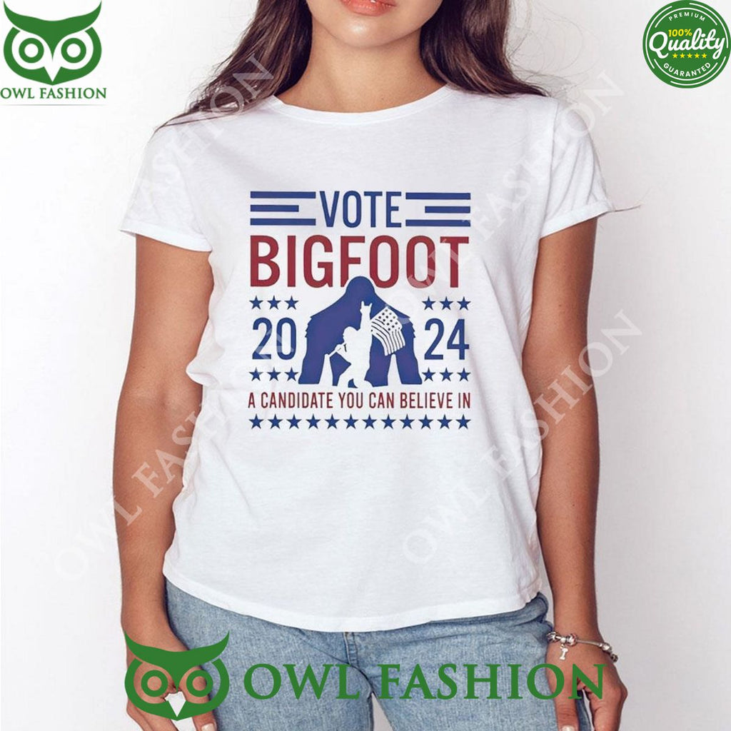 2024 Vote Bigfoot A Candidate You Can Believe In Usa Flag T-shirt