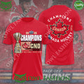 2025 4 Nations Face-off Champions Canada CND Cup Red t Shirt