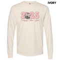 2025 Blush Disco New Year Long Sleeve Comfort Colors T-Shirt 'NLB' Hoodie, Sweatshirt | RetroVerseTees.com