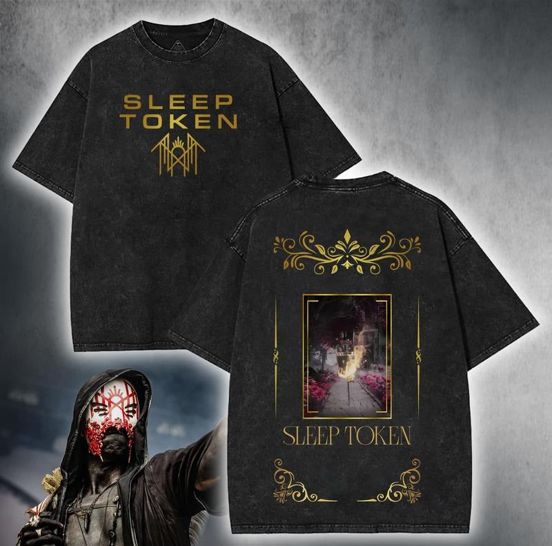 2025 Limited Sleep Token merch Unisex Rock Band Washed Tshirt Hoodie, Sweatshirt | RetroVerseTees.com