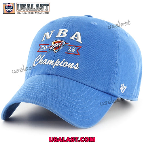 2025 NBA Champions Oklahoma City Thunder 47 Blue Cap Hat
