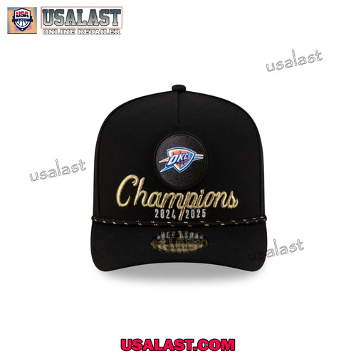 2025 NBA Champions Oklahoma City Thunder Black Snapback Hat