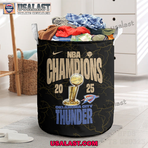 2025 NBA Champions Oklahoma City Thunder Laundry Basket