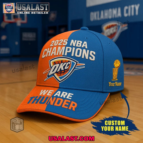 2025 NBA Champions We Are Thunder Custom Name Classic Cap