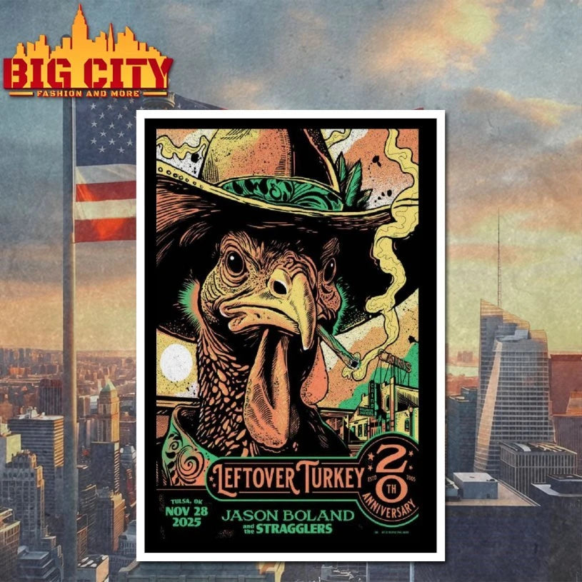 20th Anniversary of Leftover Turkey with Randy Crouch at Cain’s Ballroom Tulsa, OK Nov 28 2025 Poster shirt