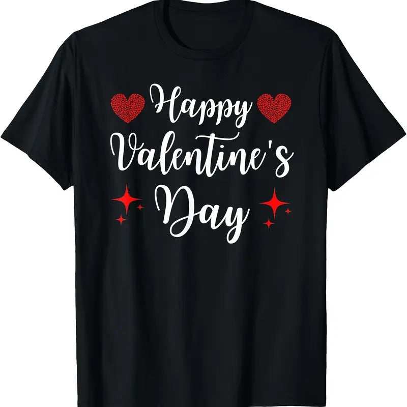 220g Cotton Printed Short-sleeved T-Shirt Funny Happy Valentines Day Heart Love Valentine Men T-Shirtmade in usa Hoodie,...