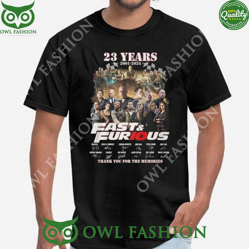 23 Years 2001-2024 Fast Furious Memories Hoodie Shirt