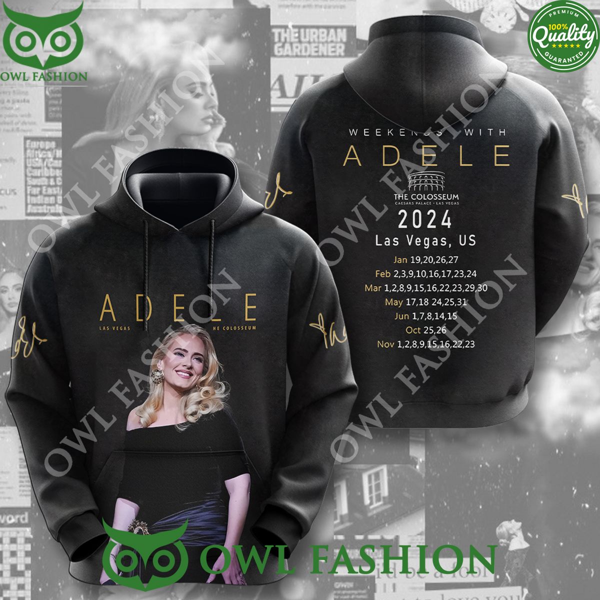 Weekends with Adele Las Vegas US The Colosseum tour 3D t shirt