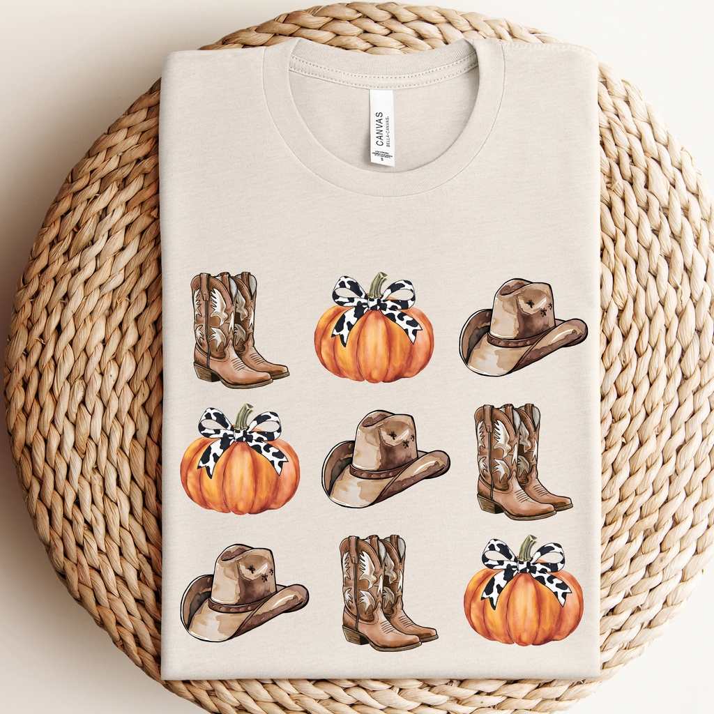 Western Boots and Pumpkins Graphic Tee
