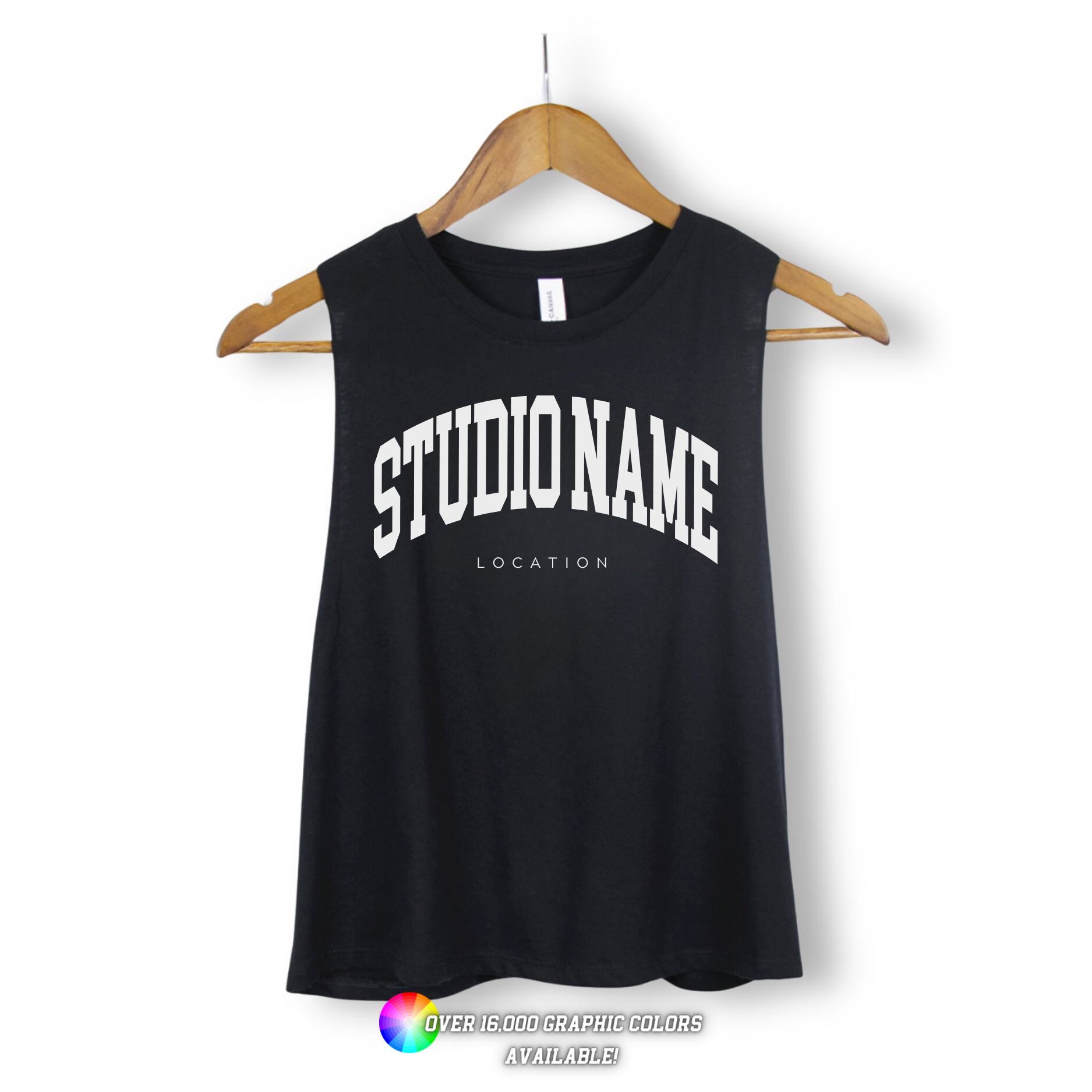 Custom Cropped Racerback  Tank Top - Pilates Studio - Logo