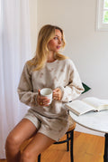 Floral Printed Sweatshort/Sweatshirt Matching Set